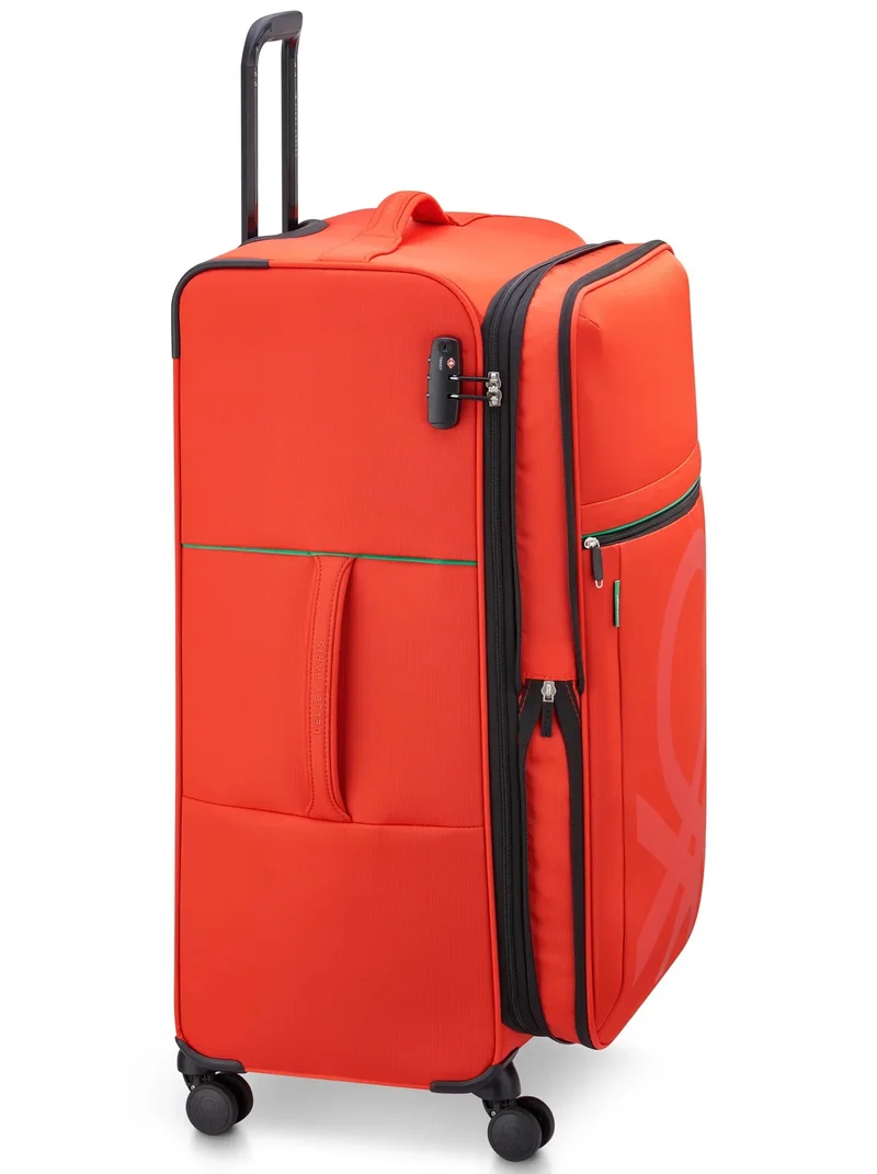 UNITED COLORS OF BENETTON  Color Block 81 Cm 4-Double Wheeled Softside Expandable Check-In Luggage Trolley Case - Red  | Best Price UAE